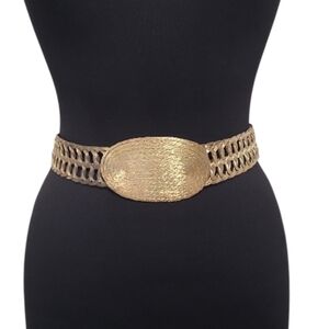 80's Metal Woven Adjustable Accent Belt Gold Tone